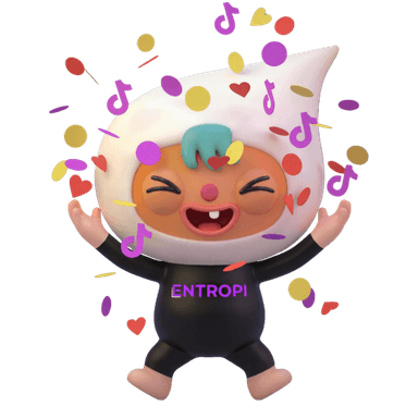 NOPI, the ENTROPI mascot, celebrating