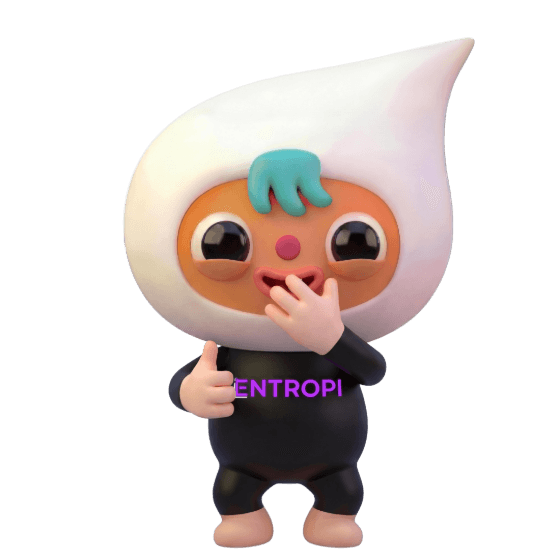 NOPI, the ENTROPI mascot, giving a thumbs up