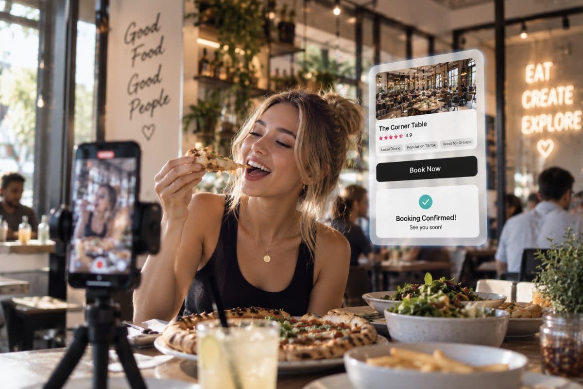 TikTok GO redemption at a full restaurant
