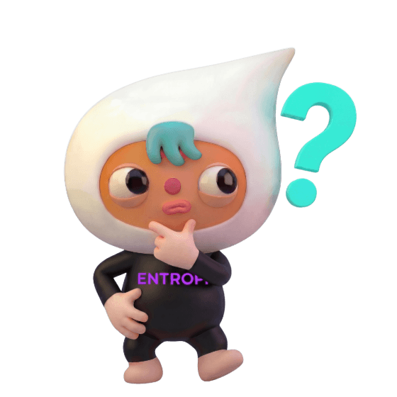 NOPI, the ENTROPI mascot, thinking