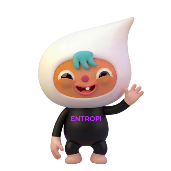 NOPI, the ENTROPI mascot, waving